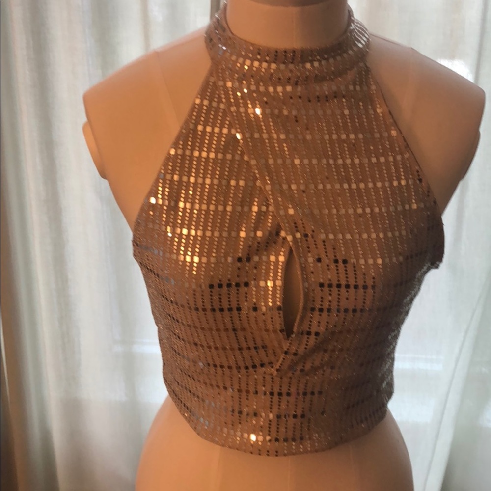 Sequin crop top